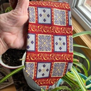 Vtg Metropolitan Museum Of Art Geometric Print Silk Necktie Tie